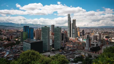 timelapse view of bogota cityscape on a sunny day in colombia, south america