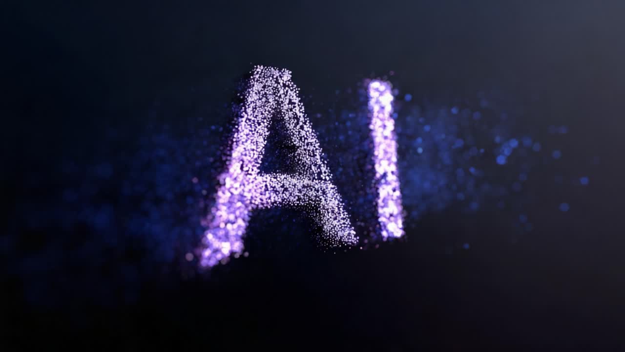 A Stunning Visualization of Artificial Intelligence Represented Through Sparkling Particles, Capturing the Essence and Beauty of AI Technology in a Breathtaking Display