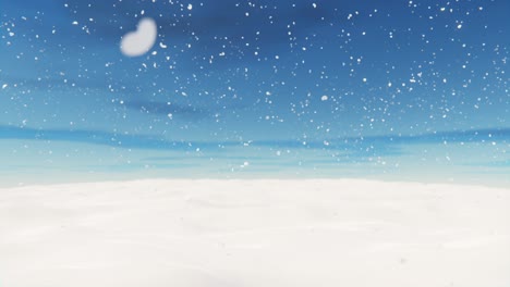 White-spacious-landscape-with-snow-covered-plain-at-snowfall.-Infinitely-looped-animation