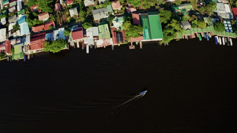 top down aerial drone shot of tortuguero national park in costa rica