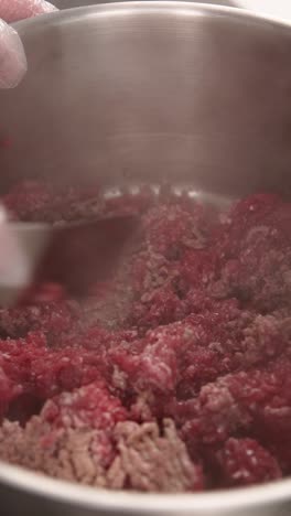 cooking ground beef