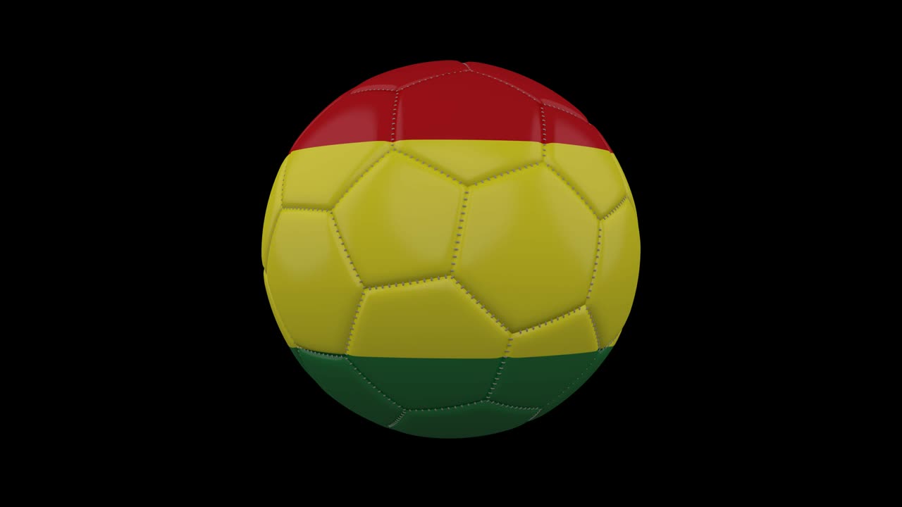 pelota de fútbol con bandera de bolivia, bucle alfa