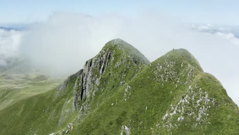 plan of a drone, along a ridge in the pyrenees, france : 3