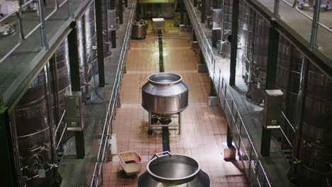 tilt shot of a modern wine making factory