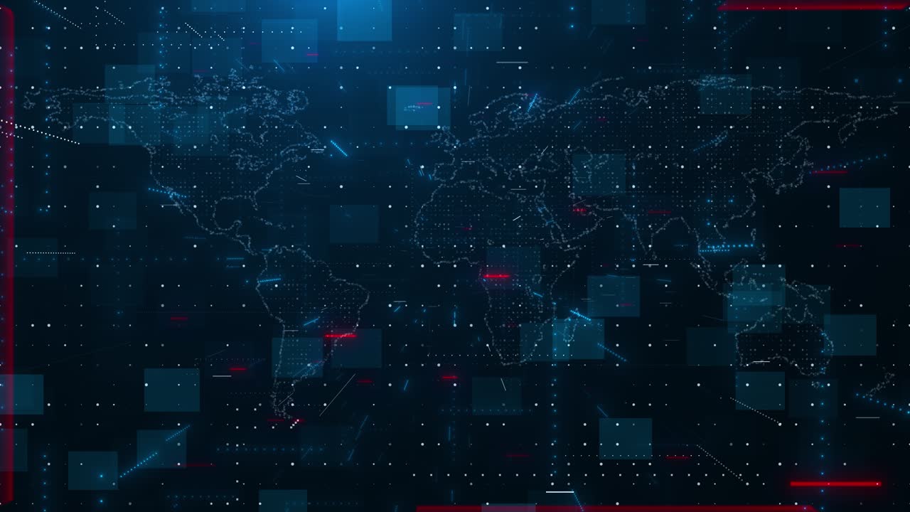 World map digital world map news studio node line connection worldwide business global communication