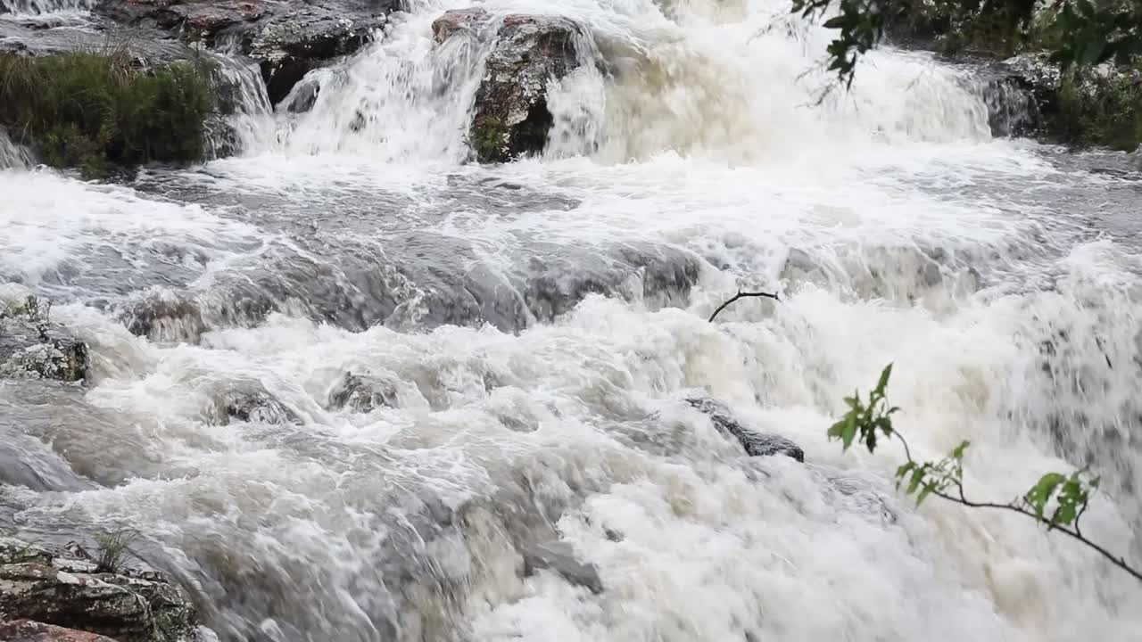 Close-up of water running over rocks