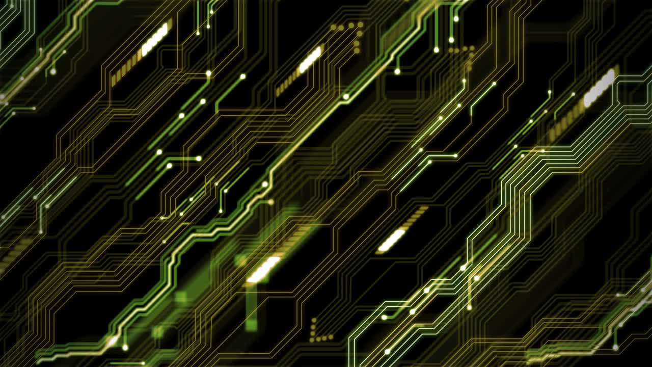 fondo abstracto digital con líneas holográficas 3d big data. animación en bucle verde. fondo tecnológico con información digital y red