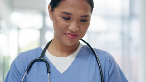 network, woman and doctor with a tablet