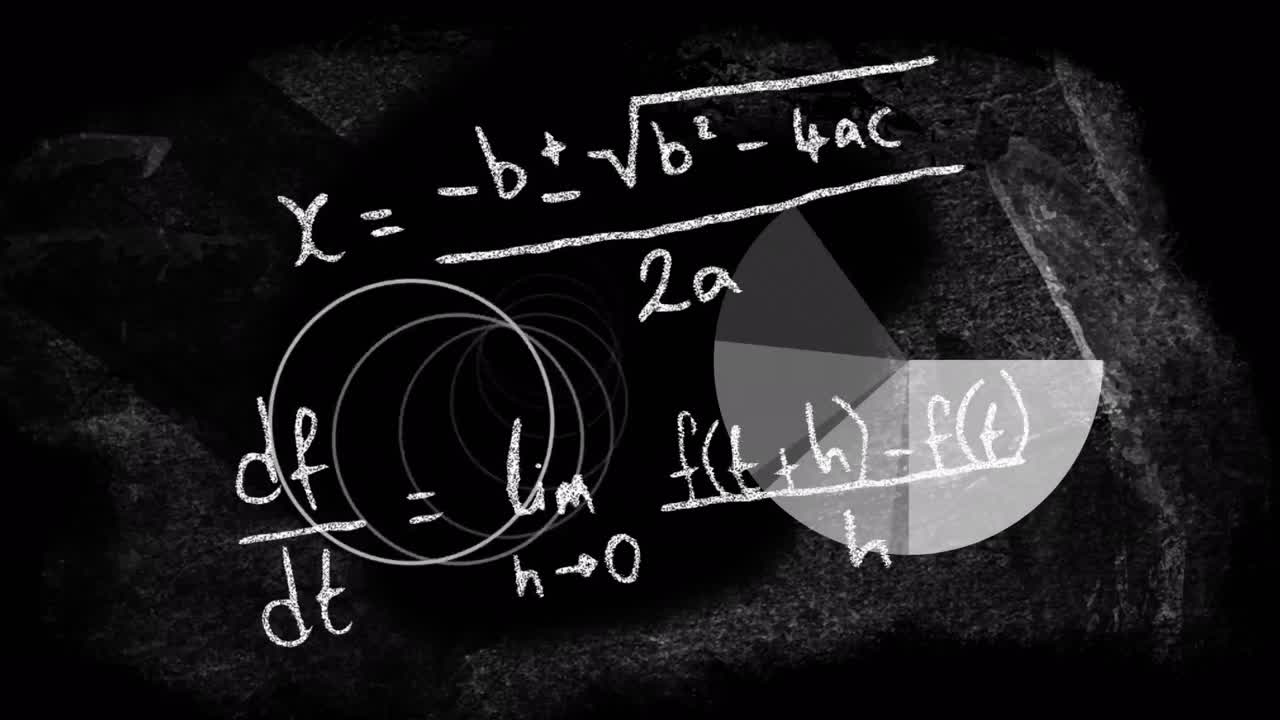 animación de fórmulas matemáticas sobre un fondo negro