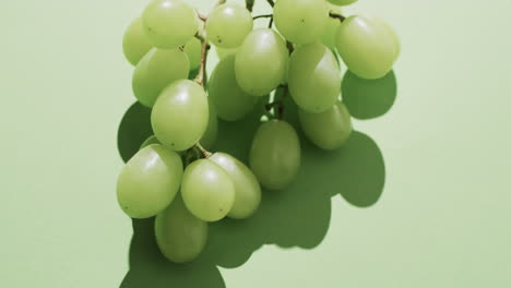 video de uvas blancas con espacio de copia sobre fondo verde