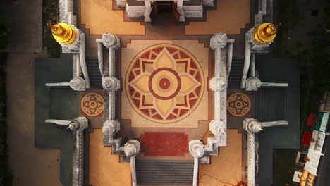 aerial view of a thai temple