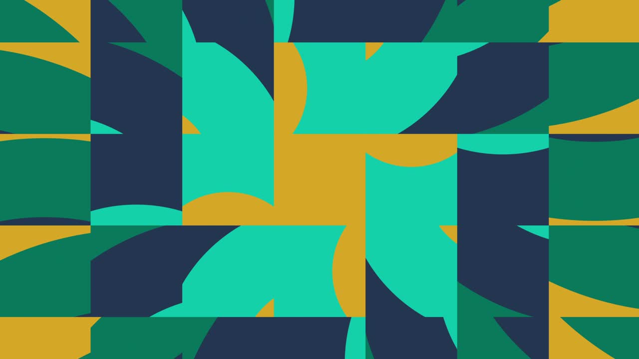 Abstract tiles in trendy multicolor palette variation. Seamless animation with basic shapes. Simple geometric motion graphic background