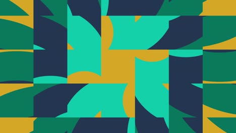 azulejos abstractos en la variación de la paleta multicolor de moda. animación sin costuras con formas básicas. simple fondo gráfico de movimiento geométrico