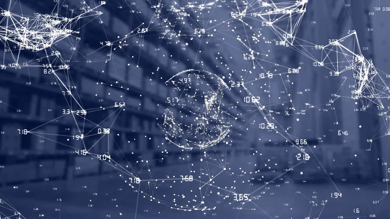 창고를 통한 연결을 가진 지구의 애니메이션