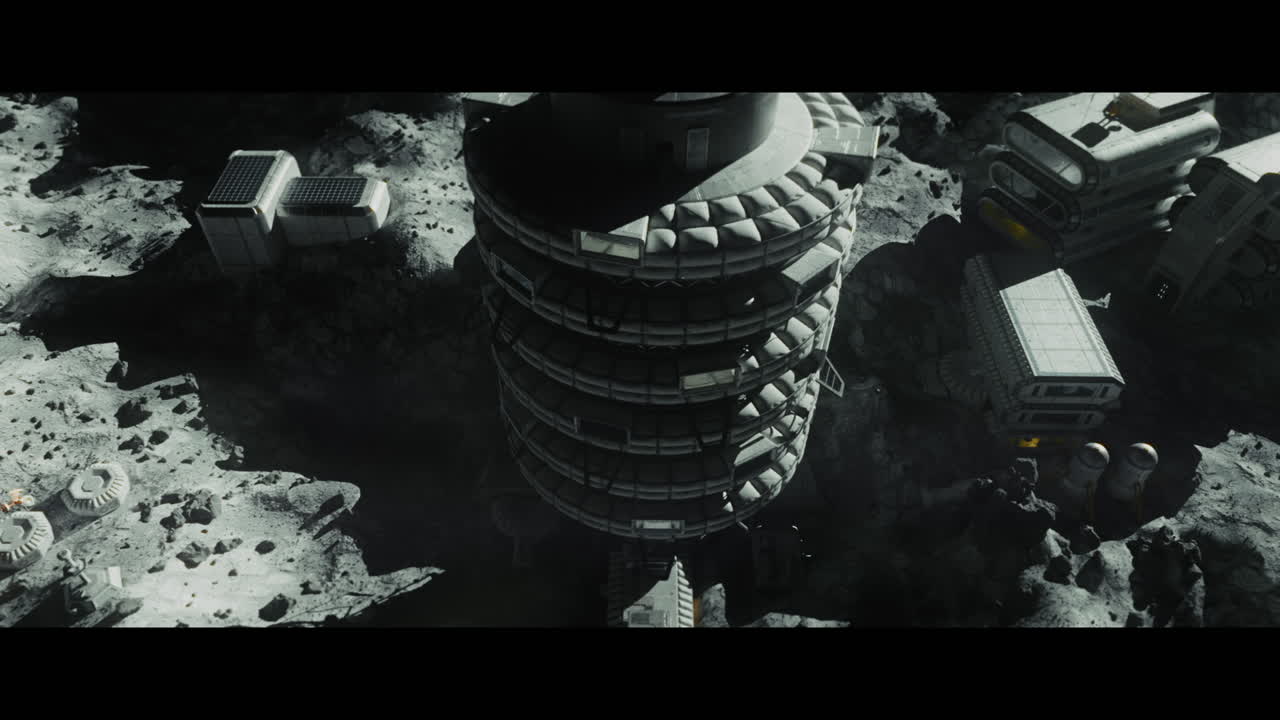 Moon surface with a lunar base