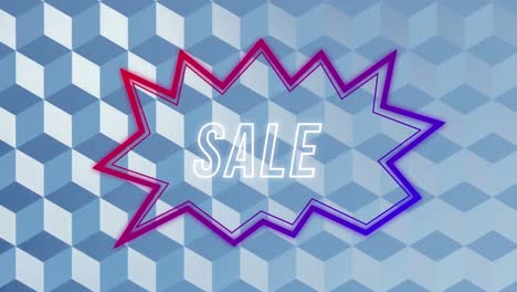 animación del texto de venta en la burbuja de habla retro