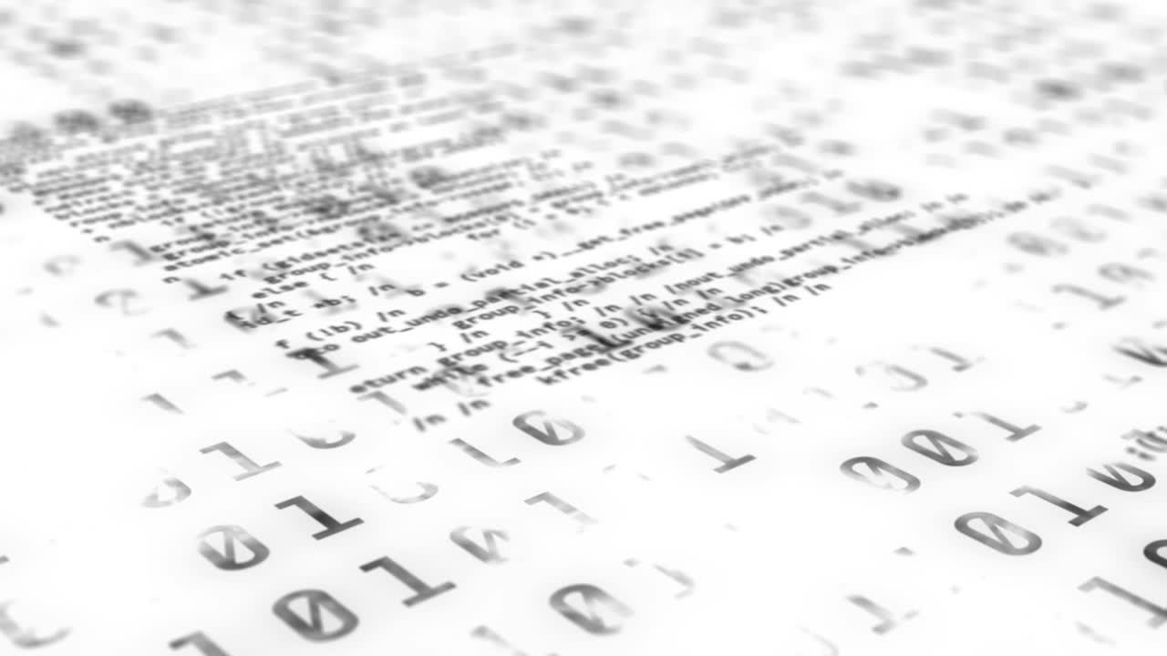 animación de números y procesamiento de datos sobre fondo blanco