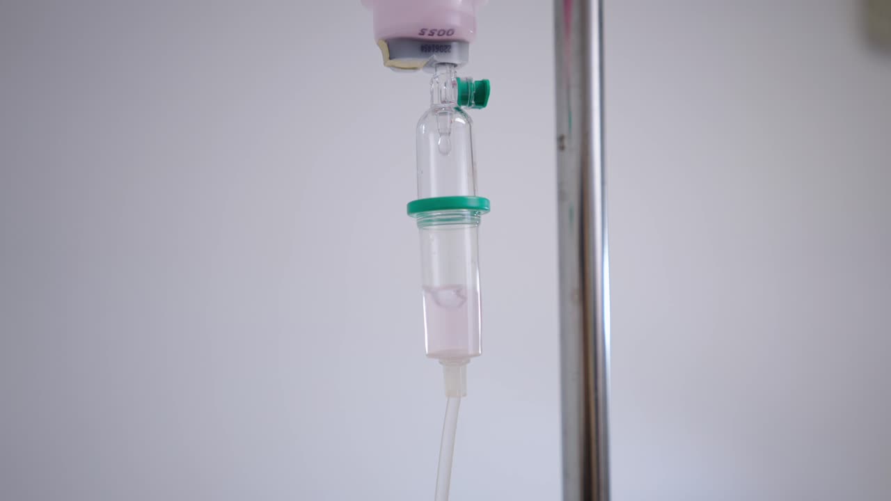 Close-up of an IV Drip in a Hospital Setting