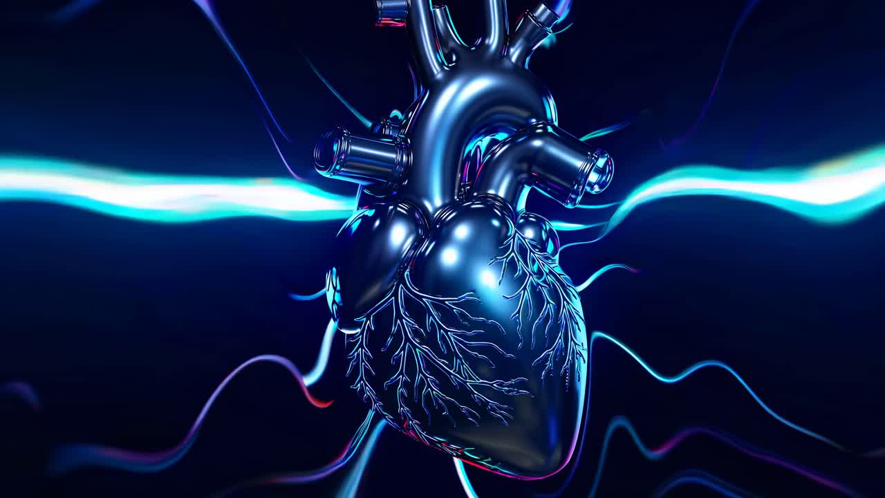 Futuristic Metallic Heart 3D Model
