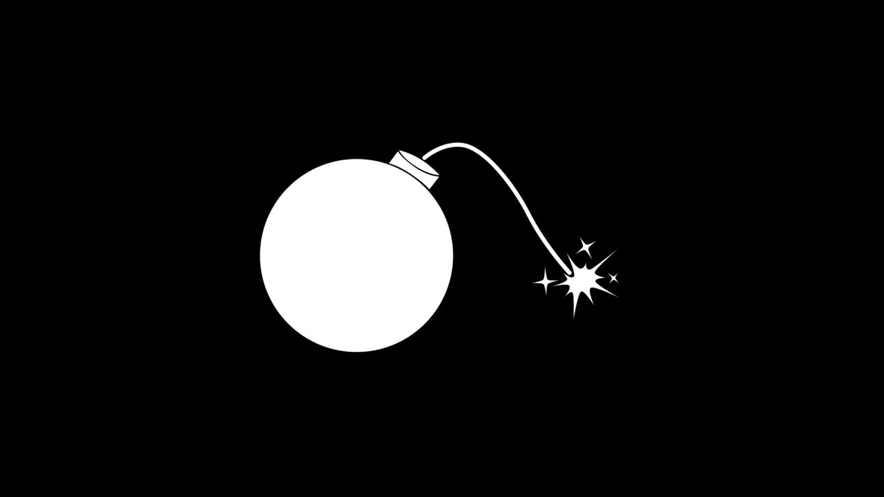 폭발 폭탄 글리트 아이콘 빈티지 트위치 나쁜 신호 애니메이션