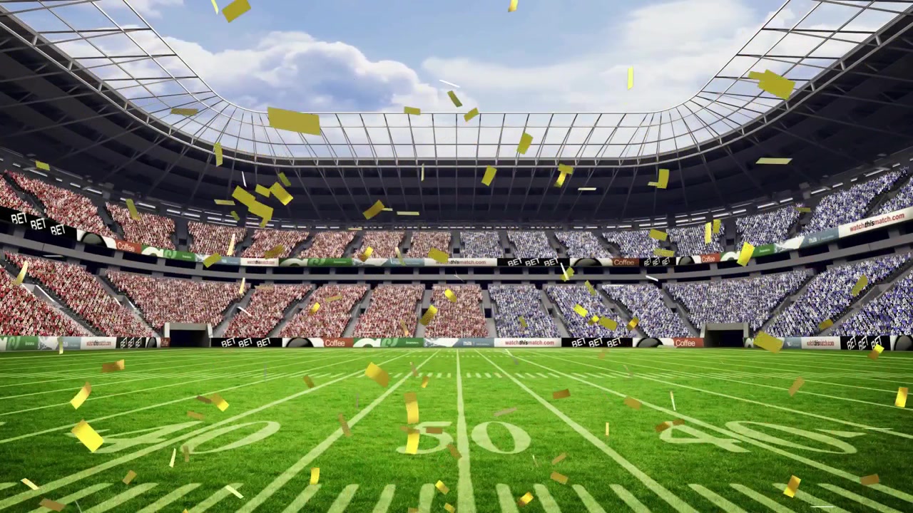 Tifosi che sparano cannoni di coriandoli, con pezzi gialli e dorati che fluttuano sul campo celebrando la vittoria.