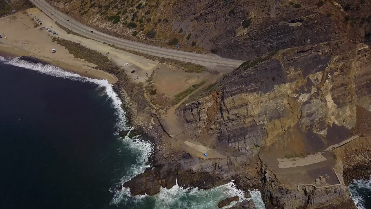 Point Mugu Rock - Pacific Coast Highway. Cinematic Revealing Shot
