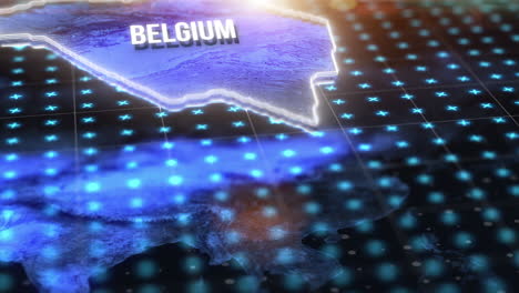 dark digital map, location of belgium
