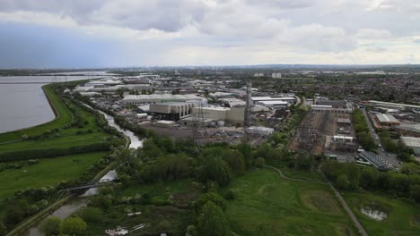 central eléctrica de enfield, polígono industrial de brimsdown, valle de lea, imágenes aéreas del reino unido
