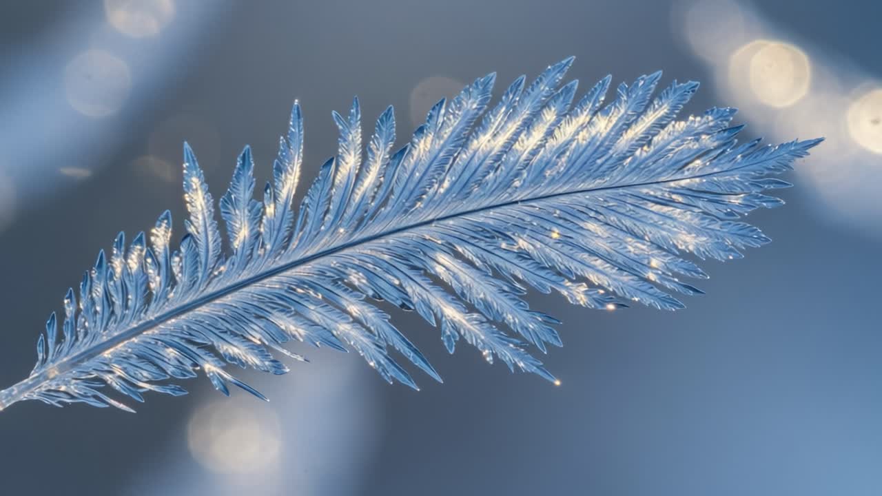 Captivating Crystalized Leaf: A Stunning Close-Up of Nature's Frozen Beauty Showcasing Intricate Patterns and Shimmering Details in an Icy Environment