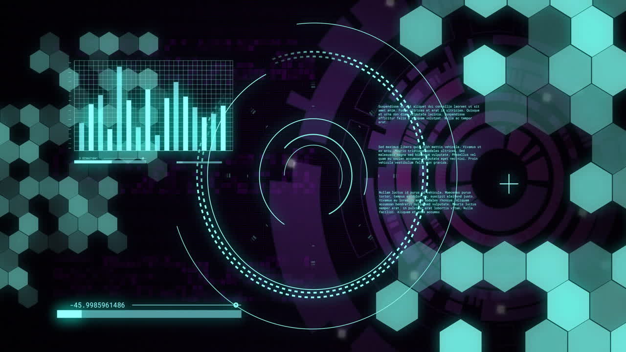 animación del procesamiento de datos digitales a través del escaneo de ámbitos
