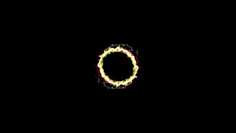 magical particles ring abstract background, animation, rendering, loop