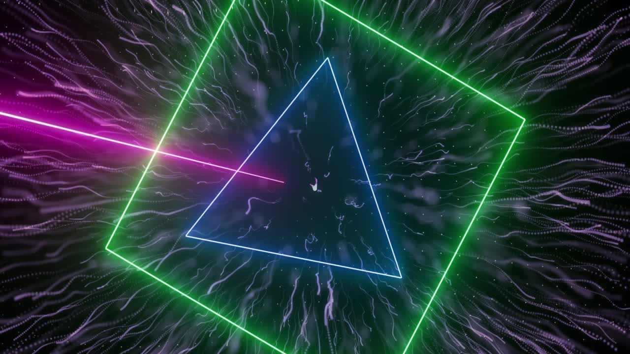 анимация движущихся красочных геометрических фигур