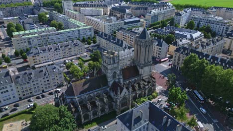 church of saint jean as known as the leaning church, caen, france