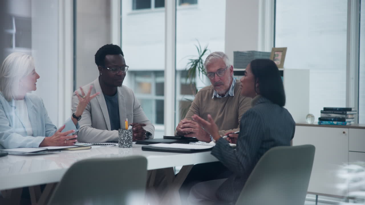 Business Meeting in Modern Office