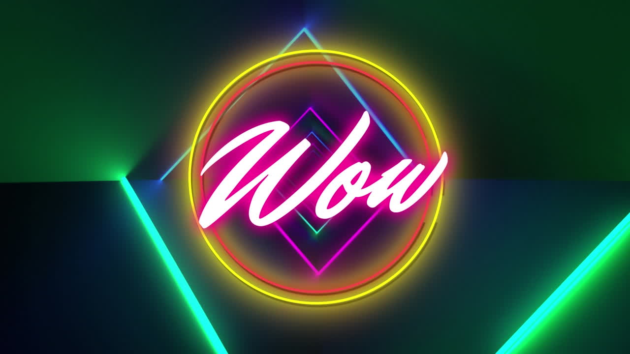 animación del texto wow sobre las formas