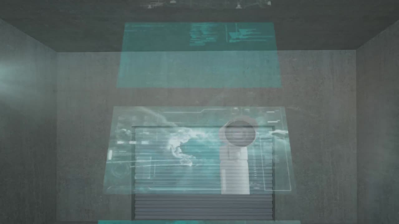 연결 네트워크의 애니메이션과 회색 배경의 통계