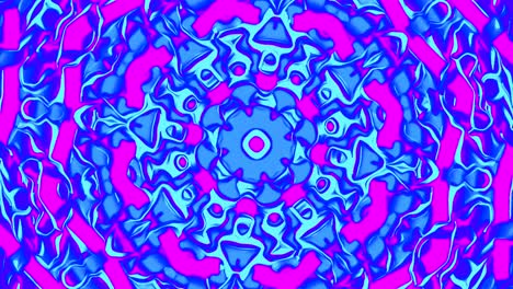 geometric kaleidoscope loopable background in changing bright neon colours