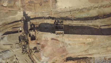 the são domingos mine by drone, a deserted open-pit mine in corte do pinto, alentejo, portugal