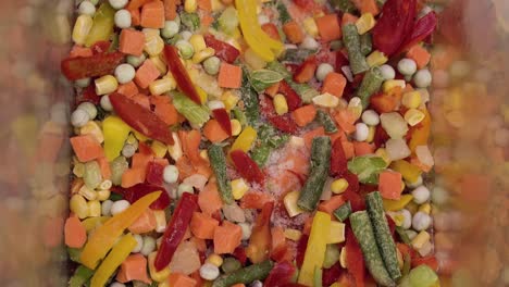 mexican mixture of vegetables in a shop window