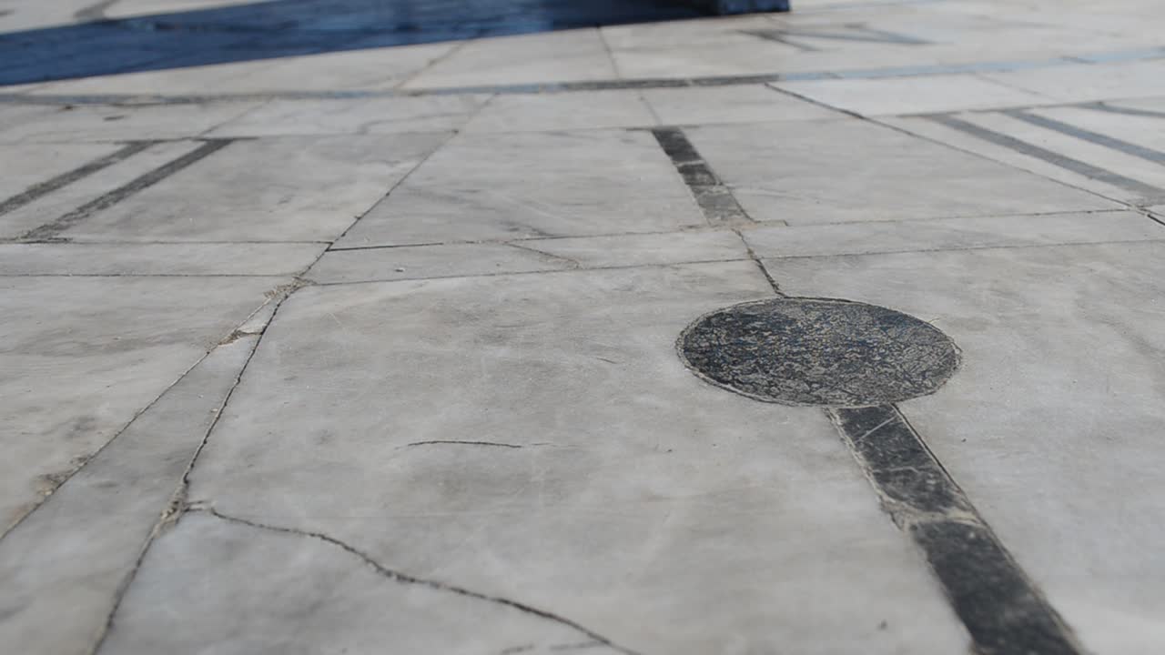 Sundial on marble. The shadow shows time