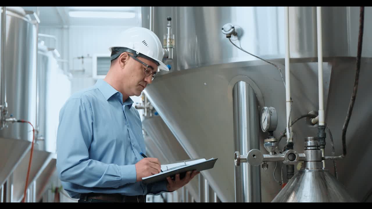 Engineer Inspecting Industrial Equipment