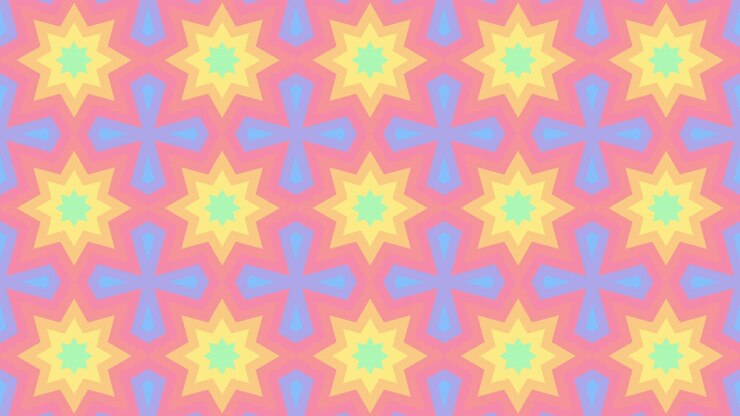 Abstract animated geometric mosaic in seamless loop motion graphics background with rainbow colors