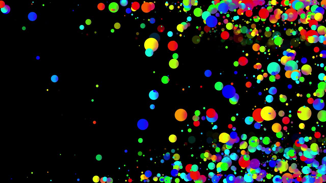 2d 플래트 스타일의 아름다운 다채로운 공을 가진 4k 루프 무결한 추상적인 배경은 기름에 페인트 거품처럼 부드럽게 움직입니다.
