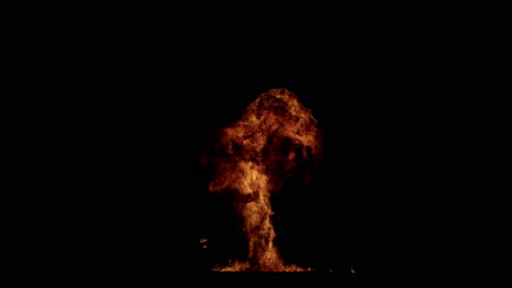 Animación-Cg-De-Explosión-De-Fuego-Con-Mate-Alfa-Sobre-Fondo-Negro