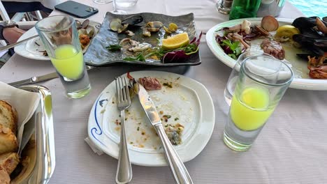 enjoying a meal with a sea view