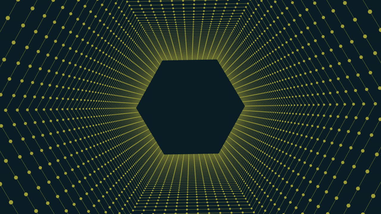 una estructura en forma de hexágono con puntos y líneas