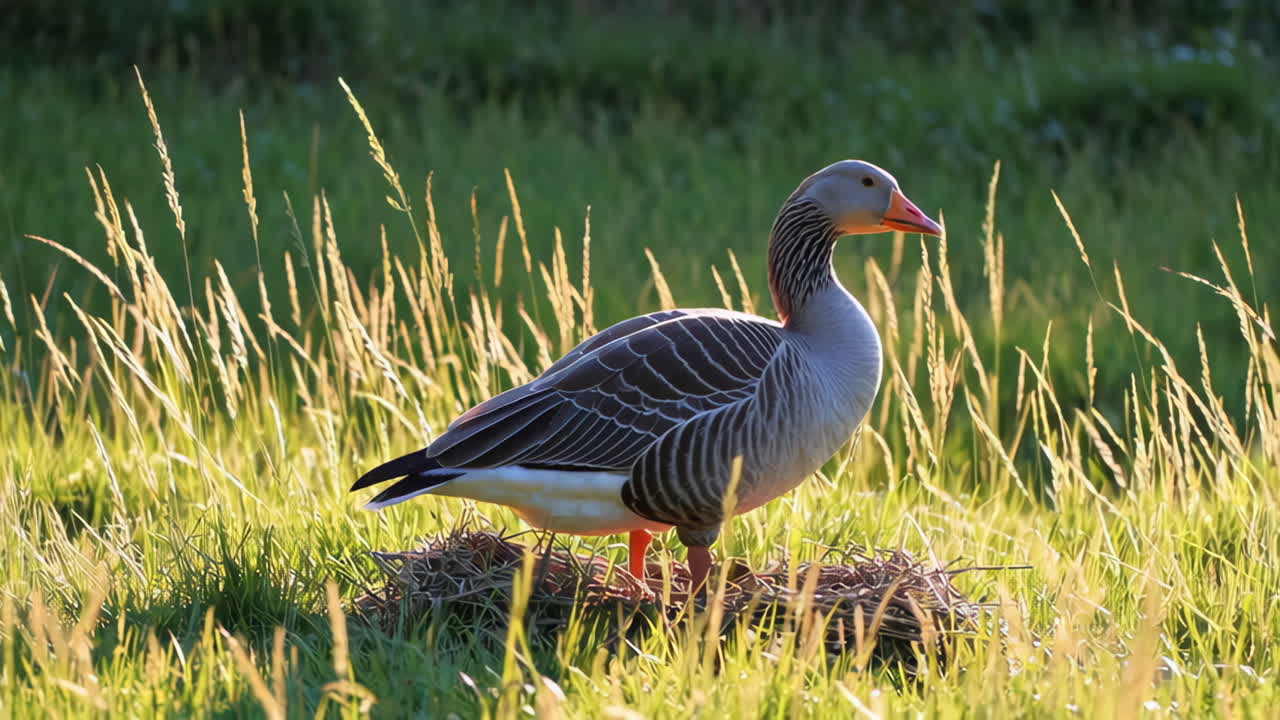 Greylag Goose in a Meadow