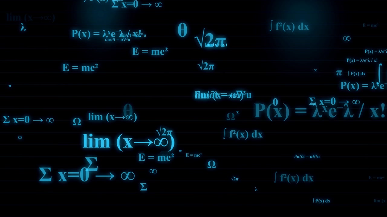 Formule matematiche fluttuanti ed equazioni scientifiche su sfondo scuro