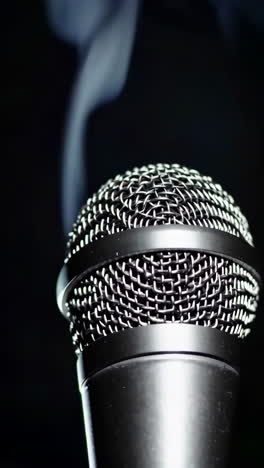 microphone close-up with smoke