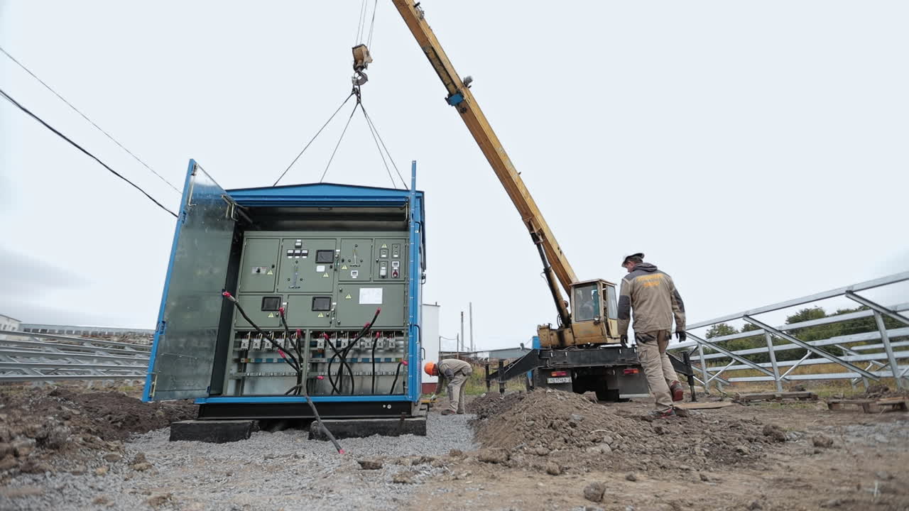 Installing Electrical Equipment at Solar Farm